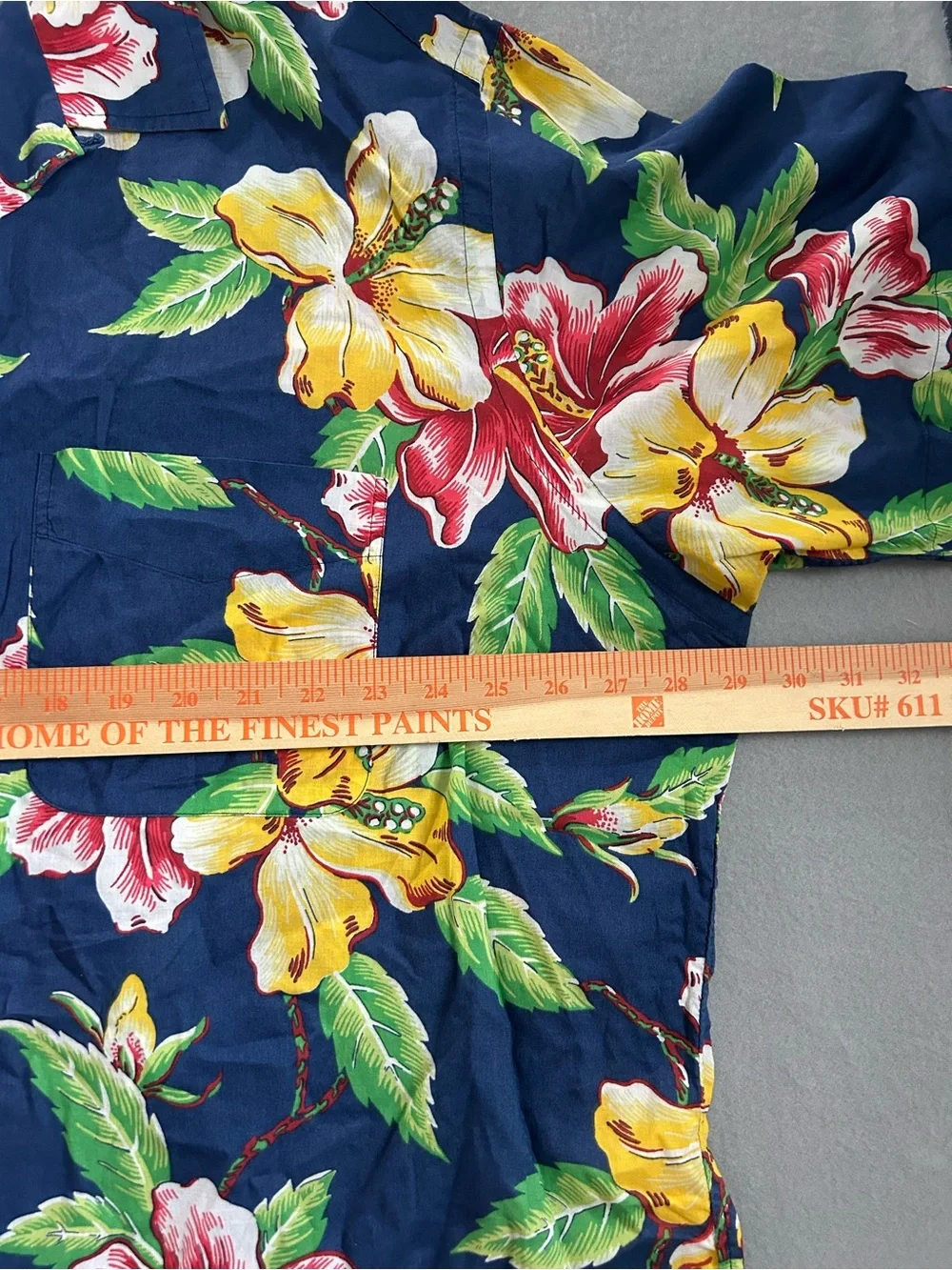 POLO RALPH LAUREN Men's 2XLT Blue Multi Floral Print Hawaiian Cotton Camp Shirt
